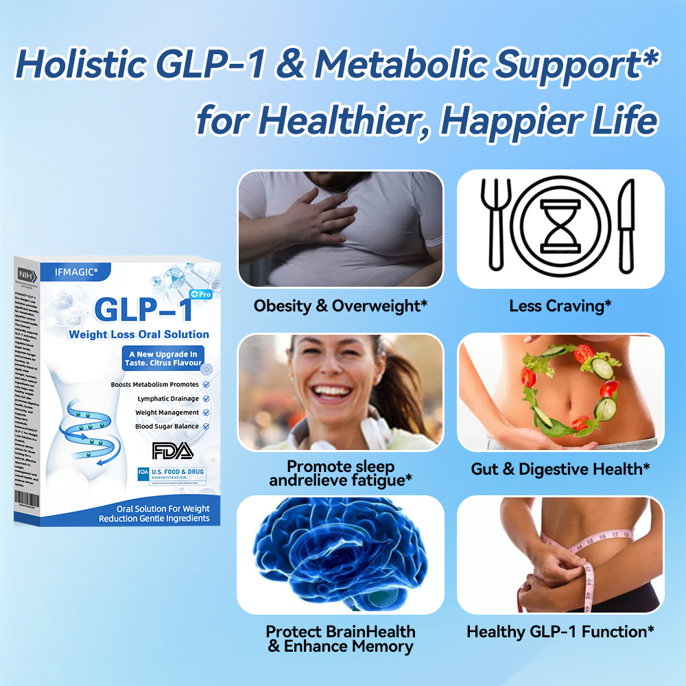 【Influencer's Pick】IFMAGIC® GLP-1 Pro Weight Loss Oral Solution  7 days visible effect, no side effects, suitable for all age groups